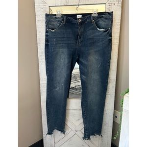 Plus size distressed jeans